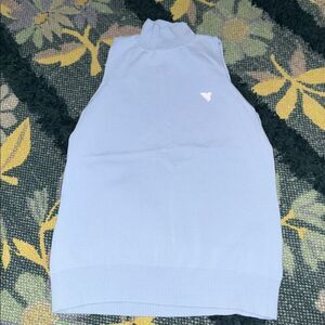 Macade Golf Kayla Bay Blue Air Mock Neck Sleeveless Knit Top XS